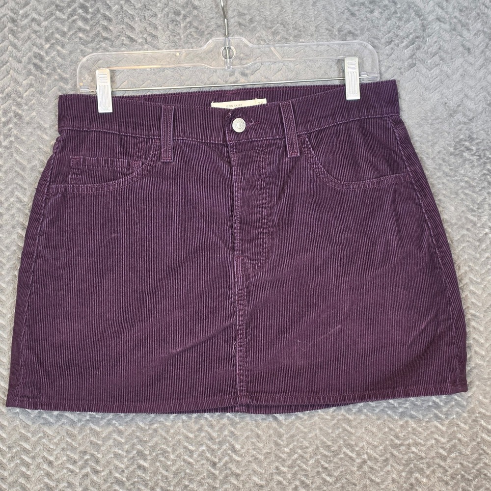 Levis Icon Skirt Purple Corduroy Mini A4694-0031 Womens Size 28